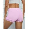 imageMakeMeChic Womens Lace Biker Shorts Seamless Slip Shorts Undershorts BoyshortsLilac Purple
