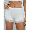imageMakeMeChic Womens Lace Biker Shorts Seamless Slip Shorts Undershorts BoyshortsWhite