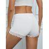 imageMakeMeChic Womens Lace Biker Shorts Seamless Slip Shorts Undershorts BoyshortsWhite