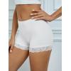 imageMakeMeChic Womens Lace Biker Shorts Seamless Slip Shorts Undershorts BoyshortsWhite