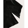 imageMakeMeChic Womens Leather Tops Strapless Concert Bandeau Crop Tube Tops Ruched Split Club ShirtBlack