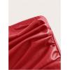 imageMakeMeChic Womens Leather Tops Strapless Concert Bandeau Crop Tube Tops Ruched Split Club ShirtRed