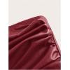 imageMakeMeChic Womens Leather Tops Strapless Concert Bandeau Crop Tube Tops Ruched Split Club ShirtRose Red