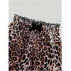 imageMakeMeChic Womens Leopard Print Capri Leggings High Waist Lace Bow Skinny Y2k Yoga PantsMulticolor
