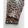 imageMakeMeChic Womens Leopard Print Capri Leggings High Waist Lace Bow Skinny Y2k Yoga PantsMulticolor