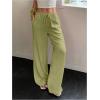 imageMakeMeChic Womens LinenLike Polyester Pants Wide Leg Summer Beach Palazzo PantsGreen