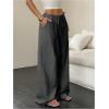 imageMakeMeChic Womens LinenLike Polyester Pants Wide Leg Summer Beach Palazzo PantsGrey