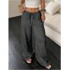imageMakeMeChic Womens LinenLike Polyester Pants Wide Leg Summer Beach Palazzo PantsGrey