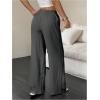 imageMakeMeChic Womens LinenLike Polyester Pants Wide Leg Summer Beach Palazzo PantsGrey