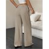 imageMakeMeChic Womens LinenLike Polyester Pants Wide Leg Summer Beach Palazzo PantsKhaki
