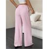 imageMakeMeChic Womens LinenLike Polyester Pants Wide Leg Summer Beach Palazzo PantsPink