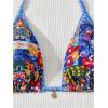 imageMakeMeChic Womens Plus Size 2 Piece Boho Floral Bikini Set Halter Paisley String Summer Swimsuit Bathing SuitMulticolor