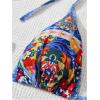 imageMakeMeChic Womens Plus Size 2 Piece Boho Floral Bikini Set Halter Paisley String Summer Swimsuit Bathing SuitMulticolor