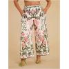 imageMakeMeChic Womens Plus Size Floral Palazzo Pants Elastic Waist Wide Leg Tropical Print Summer TrousersPink