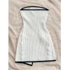 imageMakeMeChic Womens Plus Size Strapless Tube Dress Backless Wrap Tie Knit Bodycon Mini DressesBeige