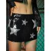 imageMakeMeChic Womens Sequin Skirt Sparkly Night Out Bodycon Glitter Micro Mini Skirt with ShortsBlack