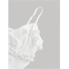 imageMakeMeChic Womens Tie Front Ruffle Camisole Top Frill Trim Flared Hem ShirtsWhite