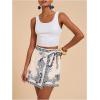 imageMakeMeChic Womens Wrap Skirt Skort Summer Linen Skirt Vacation Boho Mini Short SkirtsBlue and Apricot