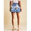 imageMakeMeChic Womens Wrap Skirt Skort Summer Linen Skirt Vacation Boho Mini Short SkirtsBlue and White a