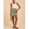 imageMakeMeChic Womens Wrap Skirt Skort Summer Linen Skirt Vacation Boho Mini Short SkirtsGreen Leave Print