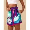 imageMakeMeChic Womens Wrap Skirt Skort Summer Linen Skirt Vacation Boho Mini Short SkirtsMulticolor B