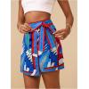 imageMakeMeChic Womens Wrap Skirt Skort Summer Linen Skirt Vacation Boho Mini Short SkirtsMulticolor C
