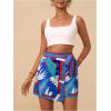 imageMakeMeChic Womens Wrap Skirt Skort Summer Linen Skirt Vacation Boho Mini Short SkirtsMulticolor C