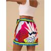 imageMakeMeChic Womens Wrap Skirt Skort Summer Linen Skirt Vacation Boho Mini Short SkirtsMulticolor D