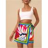 imageMakeMeChic Womens Wrap Skirt Skort Summer Linen Skirt Vacation Boho Mini Short SkirtsMulticolor D
