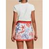 imageMakeMeChic Womens Wrap Skirt Skort Summer Linen Skirt Vacation Boho Mini Short SkirtsStarfish Shell Patterned