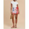 imageMakeMeChic Womens Wrap Skirt Skort Summer Linen Skirt Vacation Boho Mini Short SkirtsStarfish Shell Patterned