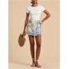 imageMakeMeChic Womens Wrap Skirt Skort Summer Linen Skirt Vacation Boho Mini Short SkirtsYellow