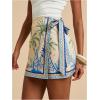 imageMakeMeChic Womens Wrap Skirt Skort Summer Linen Skirt Vacation Boho Mini Short SkirtsYellow