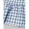 imageMakeMeChic Womens Y2K Gingham Wide Leg Pants Elastic Waist Ruffle Hem Loose Trousers LoungewearBlue