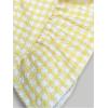 imageMakeMeChic Womens Y2K Gingham Wide Leg Pants Elastic Waist Ruffle Hem Loose Trousers LoungewearYellow