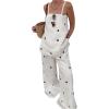 imageMakeMeChic Womens 2 Piece Outfits Polka Dots Spaghetti Strap Cami Top and Pants Summer Matching SetWhite