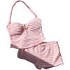 imageMakeMeChic Womens 2 Piece Outfits Striped Halter Tops Mini Shorts Summer Matching SetPink