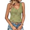 imageMakeMeChic Womens Crochet Tank Top Tie Dye Hollow Out Sleeveless Summer Shirt Going Out TopsGreen