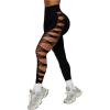 imageMakeMeChic Womens Cut Out Sexy Leggings Criss Cross Skinny Pants Party ClubwearBlack Cutout B