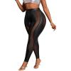 imageMakeMeChic Womens Cut Out Sexy Leggings Criss Cross Skinny Pants Party ClubwearBlack Sheer Leather