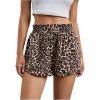 imageMakeMeChic Womens Gingham Ruffle Boxer Shorts Elastic High Waist Pajamas Lounge ShortsBrown