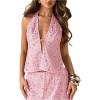 imageMakeMeChic Womens Halter Tops Y2k Going Out Cheetah Print TopPink Sparkly