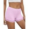imageMakeMeChic Womens Lace Biker Shorts Seamless Slip Shorts Undershorts BoyshortsLilac Purple
