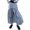imageMakeMeChic Womens Plaid Print Tiered Layer A Line Ruffle Hem Loose Fit Casual Long Maxi SkirtsLight Blue