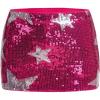 imageMakeMeChic Womens Sequin Skirt Sparkly Night Out Bodycon Glitter Micro Mini Skirt with ShortsHot Pink