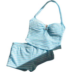 imageMakeMeChic Womens 2 Piece Outfits Striped Halter Tops Mini Shorts Summer Matching SetBlue