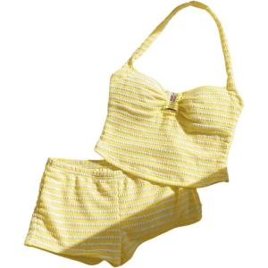 imageMakeMeChic Womens 2 Piece Outfits Striped Halter Tops Mini Shorts Summer Matching SetYellow