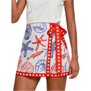 imageMakeMeChic Womens Wrap Skirt Skort Summer Linen Skirt Vacation Boho Mini Short SkirtsStarfish Shell Patterned