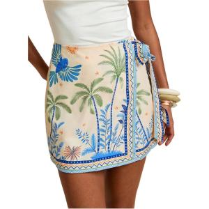 imageMakeMeChic Womens Wrap Skirt Skort Summer Linen Skirt Vacation Boho Mini Short SkirtsYellow