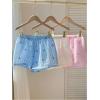 imageMakeMeChic Womens 3 Pack Linen Shorts Summer Lounge Sleep Pajama Boxer ShortsBow Blue Pink